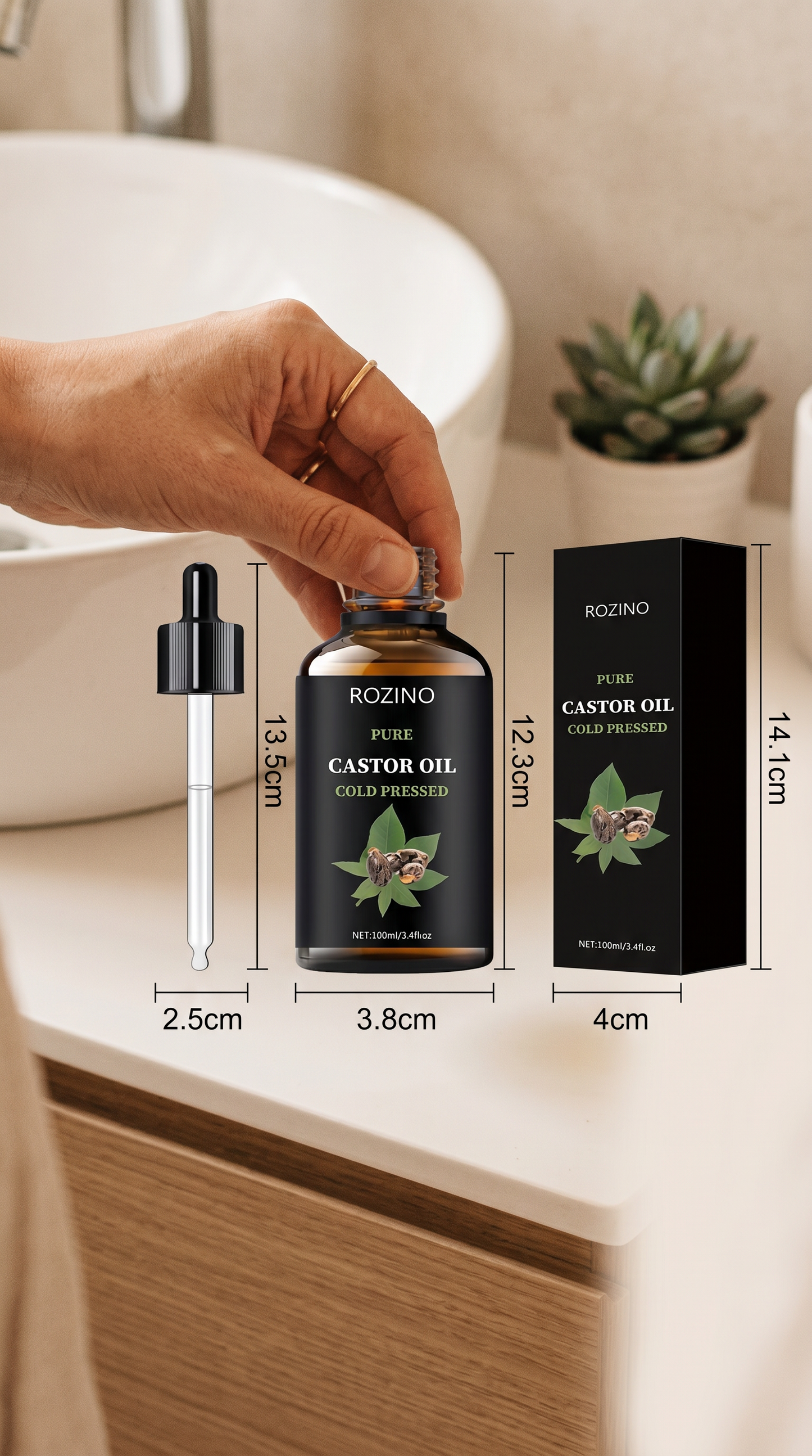 Cold Pressed Castor Oil for Hair, Lashes & Brows